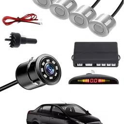 zplus Car Parking Sensors - Set of 4 with Reverse Parking Camera (Silver)-181 Safety of Passengers/Car One Alarm Kit-2199 Parking Sensor-picture-22