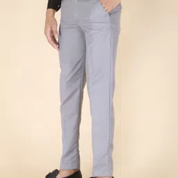 fubar Men Regular Fit Grey Cotton Blend Trousers image 4