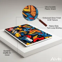 alvas Dual Plastic Cover (Front & Back) A4 Notebook | Single Ruled | 60 GSM | 400 Pages image 2