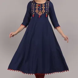Viscose Rayon Stitched Anarkali Gown-image-1