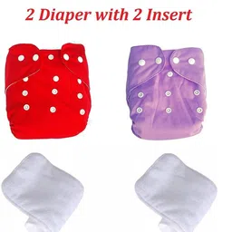 playalong Trendy/Fashionable New Born Washable adjustable/Reusable Microfiber Cotton Diapers (2 Diaper and 2 Insert)-picture-19