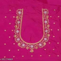 kashtbhanjan Unstitched Cotton Silk Blouse Material Embroidered-picture-20