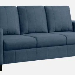 mintwud from pepperfry Sato Fabric 3 Seater Sofa In Blue Colour image 3