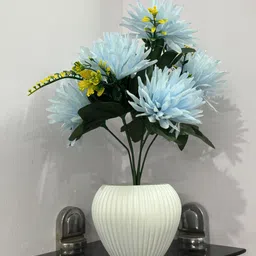faston decore Multicolor Chrysanthemum Artificial Flower with Pot image 2