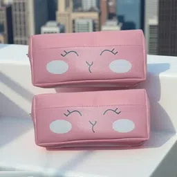 kfia Double Side Open Pencil Pouches a pouch box for holding pencils and easy to carry anywhere Art Artificial Leather Pencil Boxes-picture-19