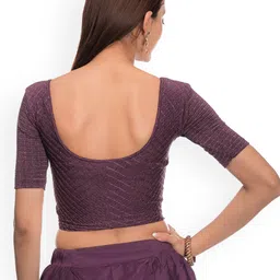 Bindigasm's Advi Zari Stripes Stretchable Readymade Saree Blouse image 2