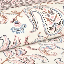 EasyGoods MonarchSingle Pink & White Ethnic Cotton 210 TC Single Bedsheet & 1 Pillow Cover image 2