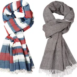 aimee Striped Pure Cotton Men Multicolor Stole-picture-26