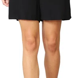 van heusen Solid Women Black Regular Shorts image 1