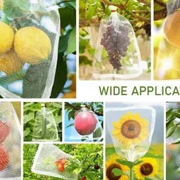 zimble Fruit Protect Bags, 12"x8" Drawstring Net Barrier,Flower Netting Protection Bag Pack of 10 Grocery Bags image 3