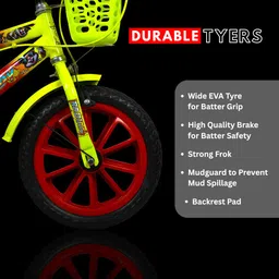 radian Speedy Kids Cycle for Girls & Boys | Comfortable Backrest & Basket 14 T (inch) Road Cycle image 4