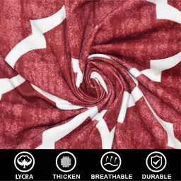 b7 creations Red Printed Polyester Blend 16x20 Inches Chair Covers (Set of 4) image 4