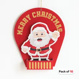 the decor queen 3D Merry Christmas Hanging Decoration, Santa Face Glitter Hanging Ornament Hanging Ornaments Pack of 10-picture-36