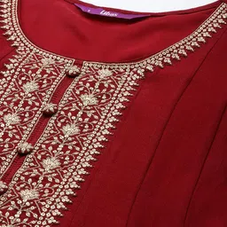 libas Women Silk Blend Kurta Churidar Dupatta Set image 4