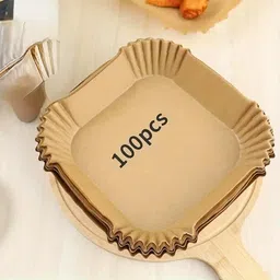 bazaarnest Pack Of 100 Biodegradable Square Air Fryer Paper Trays Airfryer Tray-picture-43
