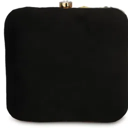 zari and fashion Party Black Clutch image 2