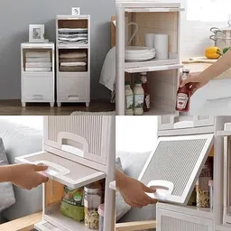 mechon 5 Layer Kitchen Square Portable Storage Rack Organiser for Kitchen Basket Plastic Kitchen Trolley image 4