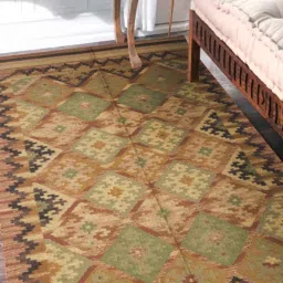 art india Multicolor Jute Geometrical 26 x 96 Inches Dhurrie image 1