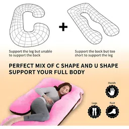 DADDY COOL Pink & Brown Fibre Filled Lightweight Maternity Pillow image 5