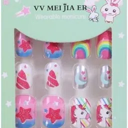 plenteous Fake Nails for baby Girls, Acrylic Artificial Press on Nails for Gift (96 pcs) image 4