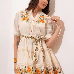 vishudh Women Drop Waist Multicolor Above Knee/Mid Thigh Length Dress-picture-13