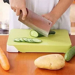 Swashtkon Chopping Board with Knife Set Stainless Steel Kitchen 5-Pcs Knife with Wooden Multi Tool image 3