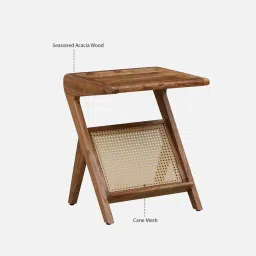 woodsworth from pepperfry Metz Acacia Wood Side Table In Natural Finish image 4