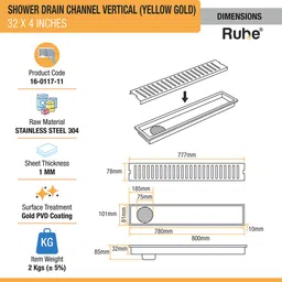 ruhe Floor Stainless Steel Push Down Strainer image 2