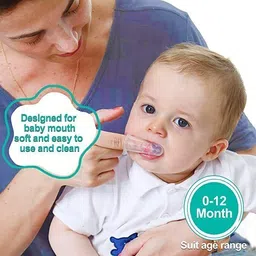 smiley mia Baby fruit feeder with teether, nibbler, finger brush & baby bib for feeding Teether and Feeder image 4