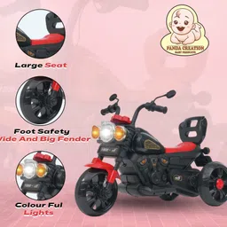 panda creation Rechargeable Foot Accelerator Musical Ride on Bike for Unisex Kids image 5