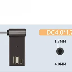 Etzin Male-to-Female 4.0X 1.7MM mm PD 100W Laptop Charger Adapter Connector USB Type-C Female to DC USB Charger image 2