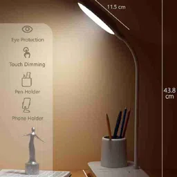 akr Powerful Rechargeable lamp with Pen Holder 3 Dimmable Lights With Rotating Neck Study Lamp image 3