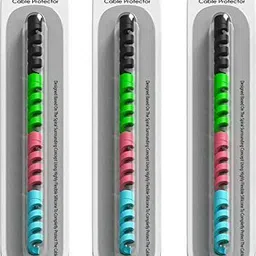 RuHaNest 12 Pieces Mobile Charging Cables & Earphones Wire Protector (Multi Color) Cable Protector-image-80
