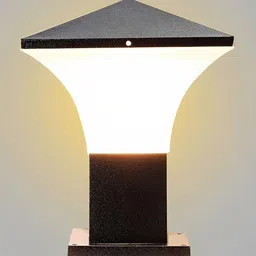 areezo Black Modern Waterproof Gate Light - Pillar Light for Home & Garden, Path (Bulbnot Included) (Pack of 2) Gate Light Outdoor Lamp image 4