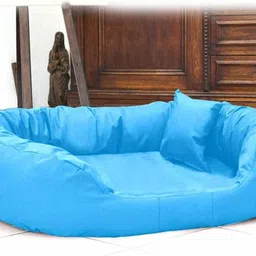 heaven luxurious Reversible Dual Soft Velvet Luxury Sofa Blue PET Bed for Dog CAT Puppy Rabbit M Pet Bed-picture-11