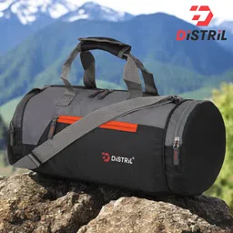 distril 25 L Gym Duffel Bag - 25 L Gym Duffel Bag - 25L Gym Duffle Bag ,Sports Bag,Yoga Bag ,Travel Bag - Black, Grey-picture-22
