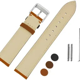 Bharasoft [L-O] PREMIUM LEATHER WATCH STRAP WITH NYLON LINING 20 mm Genuine Leather Watch Strap image 2