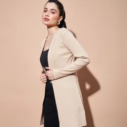 sassafras Women Full Sleeve Beige Shrug image 4