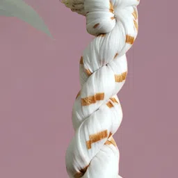 roundx Lycra Blend Printed Yellow, White Women Dupatta image 3