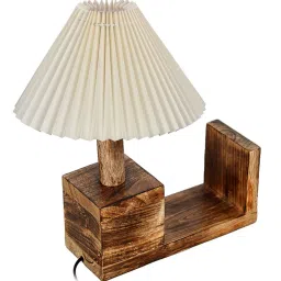 homesake Rustic Table Lamp Bedside Antique Desk Lamps E27 Holder, Pleated Off-White Fabric Shade image 4