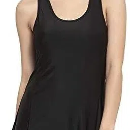 Sports wear swimming wear water sports Women Solid Women Swim-dress Black Swimsuit-image-2