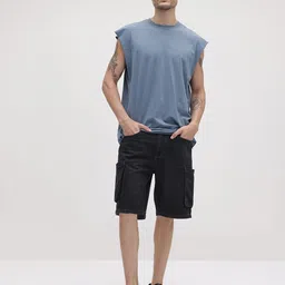roadster Solid Men Black Cargo Shorts image 4