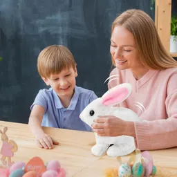 trivyom Hopping Rabbit Interactive Electronic Pet Plush Bunny Toy with Sounds&Movements image 5