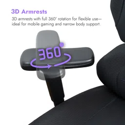 kreo Altus Gaming Chair, 3D armrests, XL Wide Flat Seat, 2D Adjustable Headrest Gaming Chair image 4