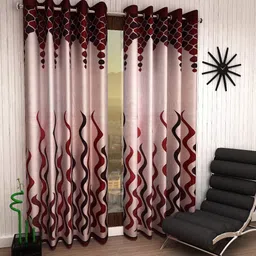 paradise home decor 213.3 cm (7 ft) Door Polycotton Room Darkening Curtain (Pack Of 2)-picture-22