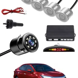 zplus Car Parking Sensors - Set of 4 with Reverse Parking Camera (Silver)-58 Safety of Passengers/Car One Alarm Kit-2160 Parking Sensor-picture-30