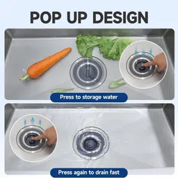 ncry Kitchen Sink Stainless Steel Push Down Strainer image 3