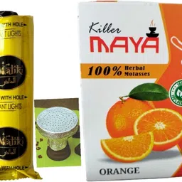 chess lifestyle PUFFSMART orange flavour with 2 foil paper and (1x10) instant burn charcoal Orange Hookah Flavor-picture-24
