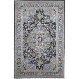 obsessions Blue Persian Polyester 5x8 Feet Machine Made Carpet image 2
