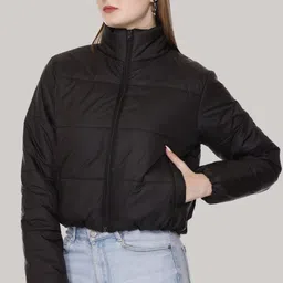metronaut Full Sleeve Solid Women Padded Jacket image 1